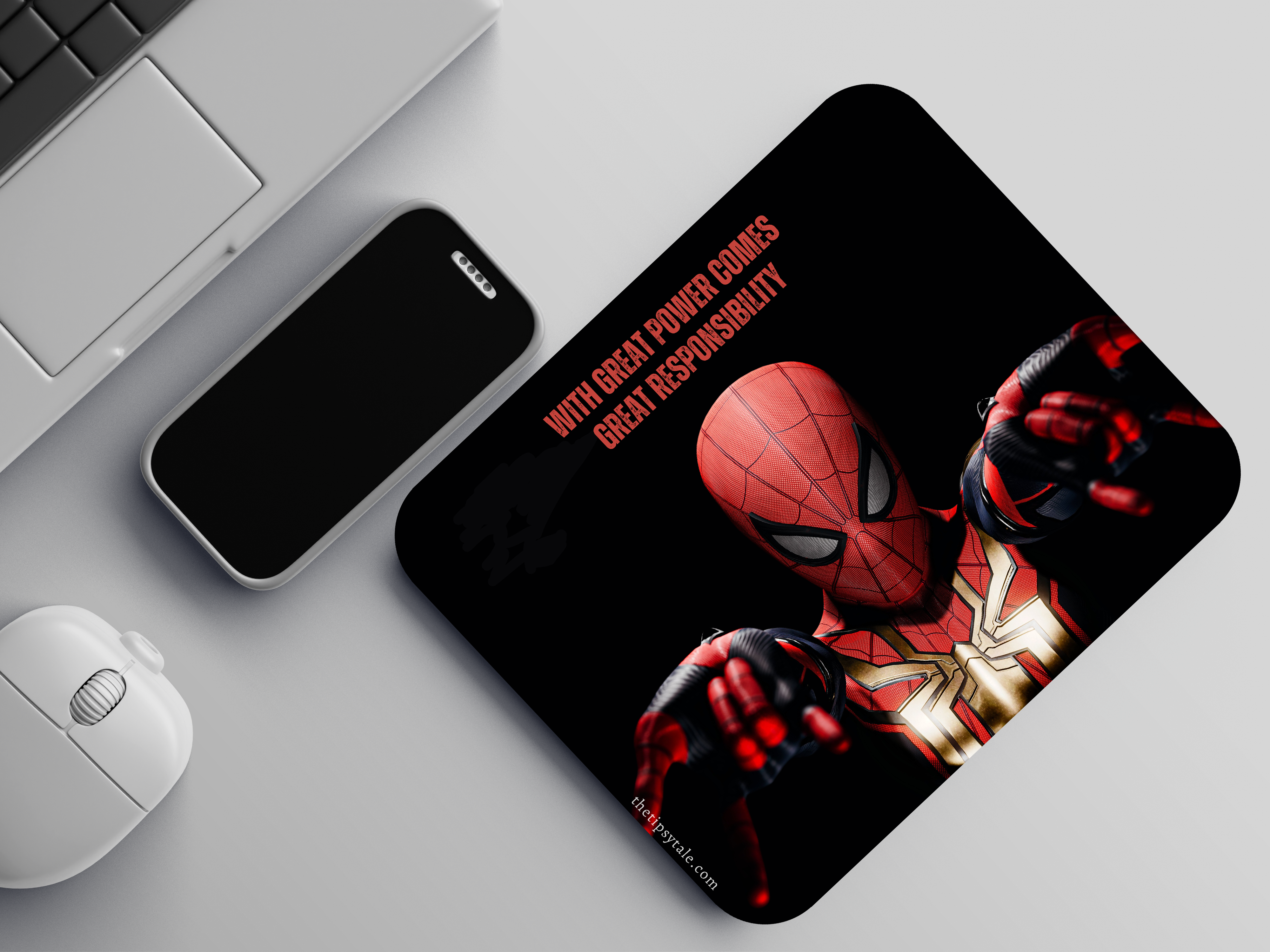 "SPIDERMAN GREAT POWER: DIALOGUE" Mousepad Enhance Your Workspace with Style