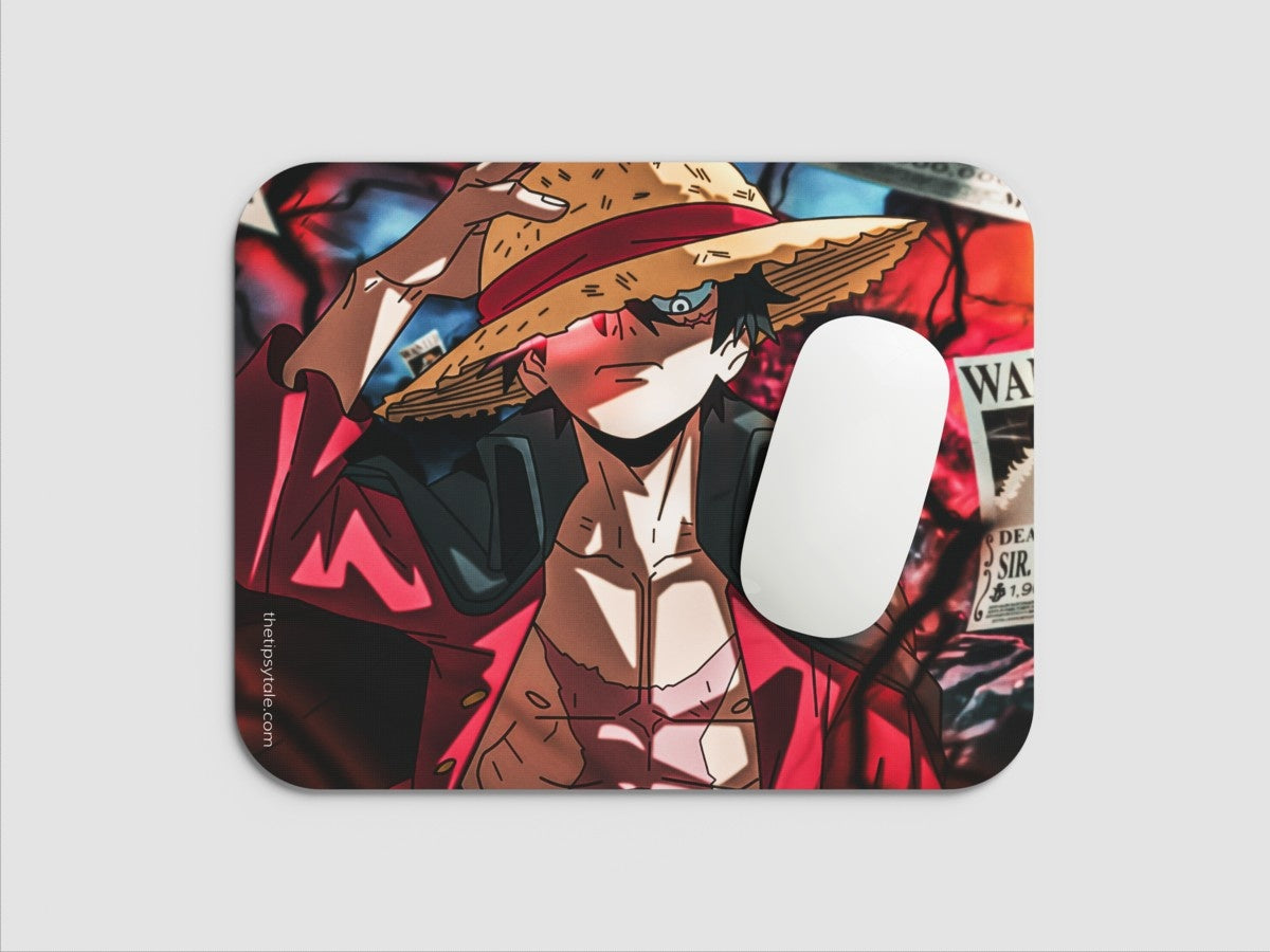 "MONKEY D LUFFY WANTED - DEAD OR ALIVE " Mousepad: Enhance Your Workspace with Style