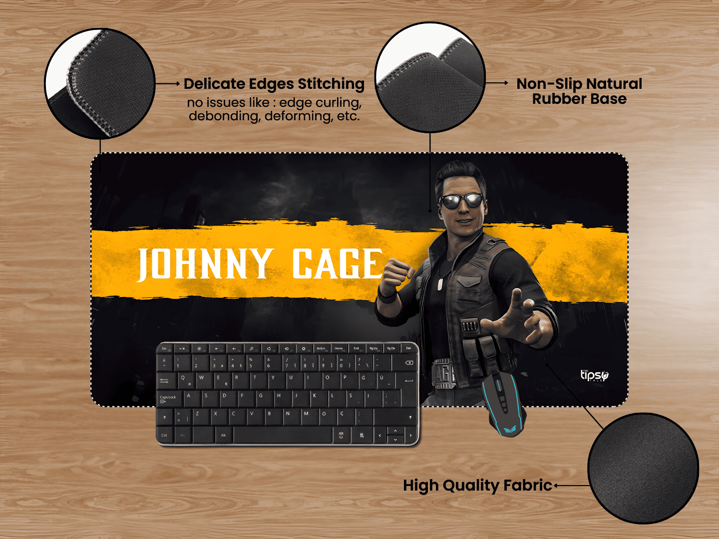 "MORTAL KOMBAT 11 JOHNNY CAGEs" Gaming Mousepad Elevate Your Gaming Experience