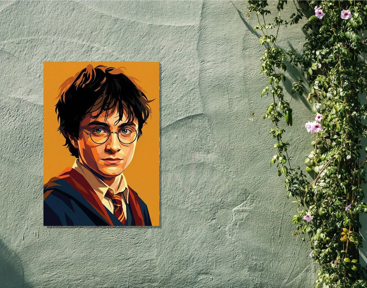 "POTTER HEAD - HARRY POTTER" -Shiny & Sturdy Metallic Poster Art That Pops & Sticks
