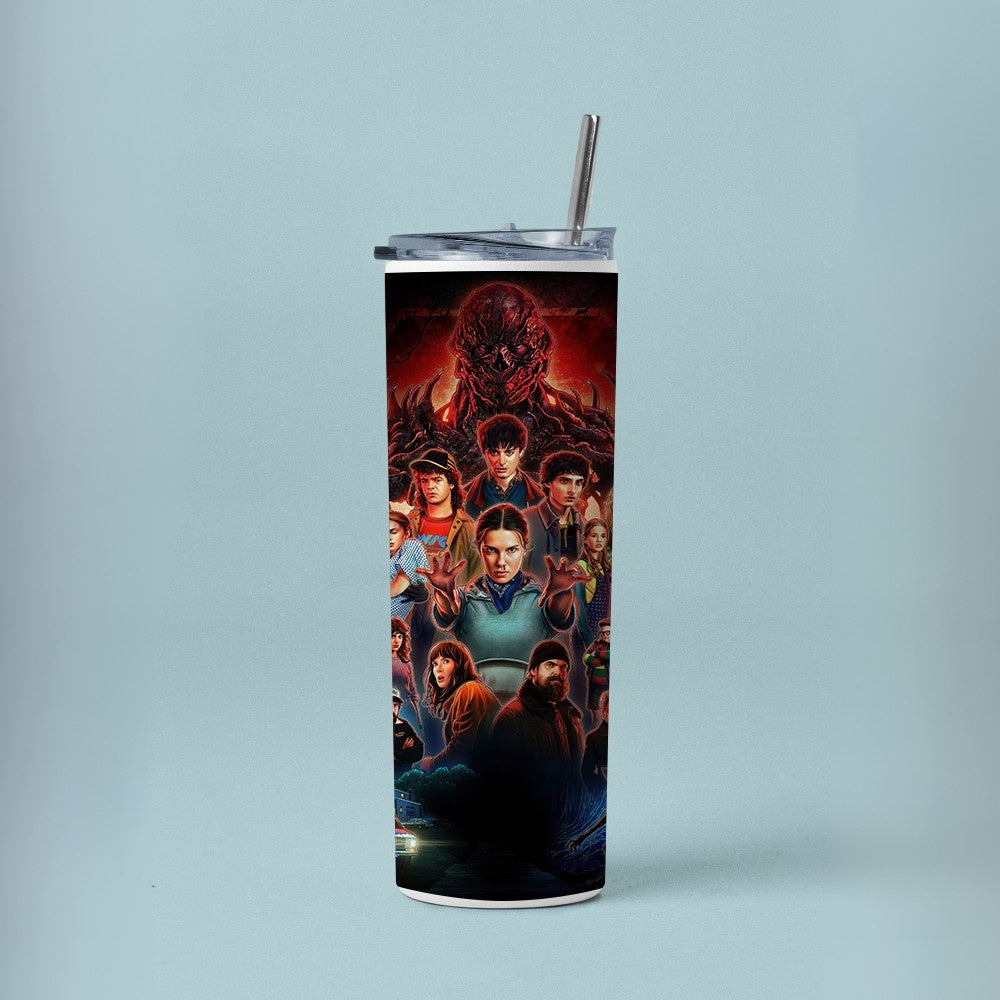 "Stranger Things - End Game" Tumbler with Metal Straw