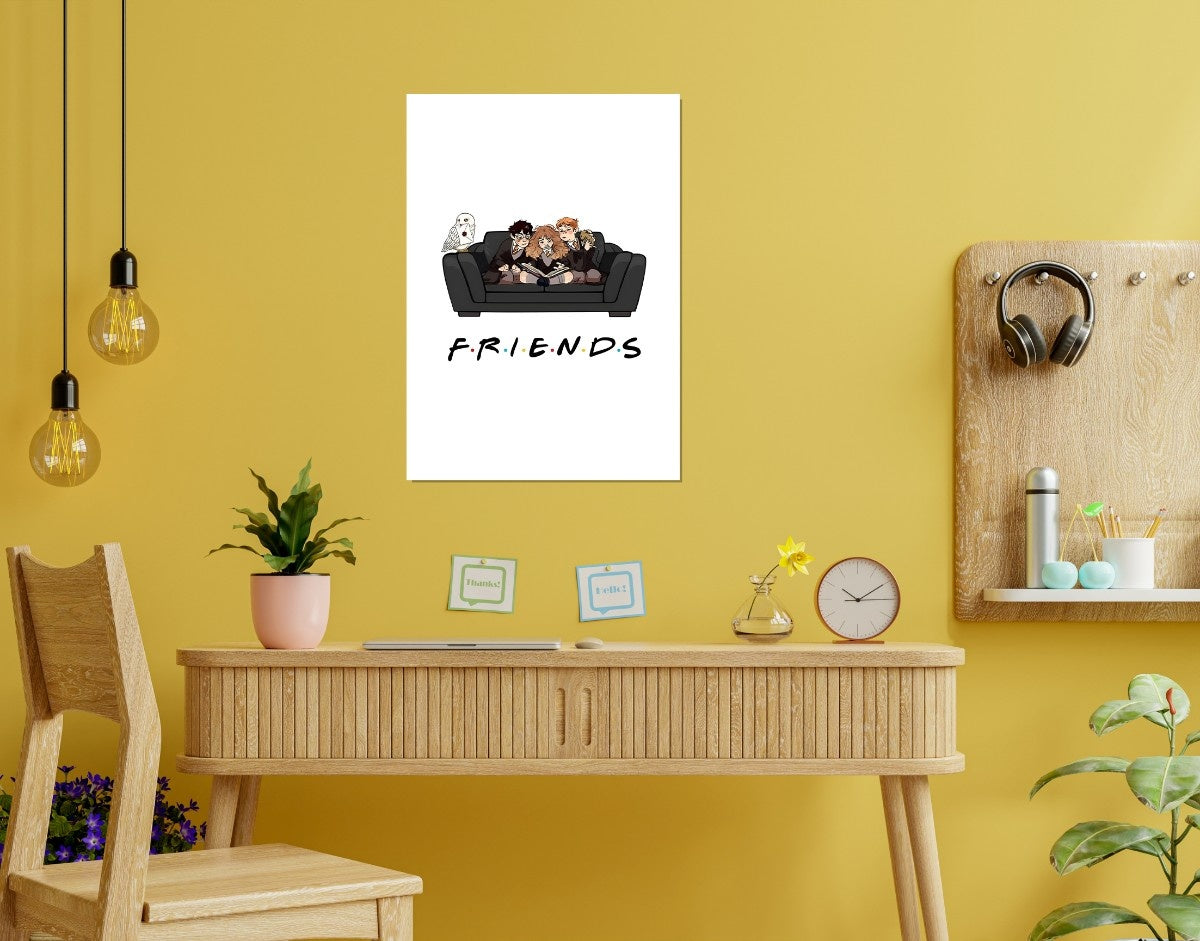 "FRIENDS - HARRY POTTER" -Shiny & Sturdy Metallic Poster Art That Pops & Sticks