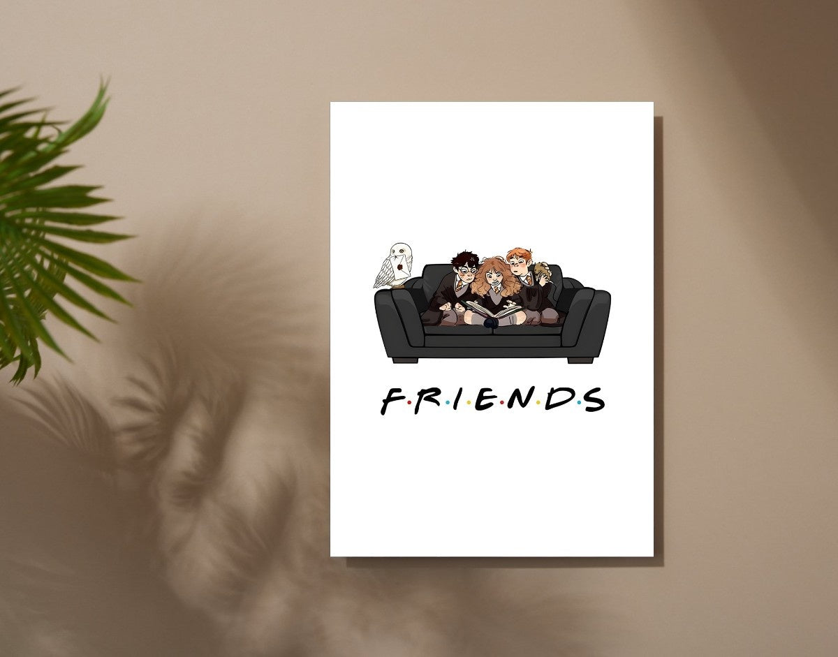 "FRIENDS - HARRY POTTER" -Shiny & Sturdy Metallic Poster Art That Pops & Sticks