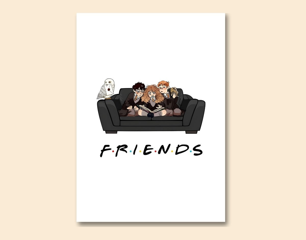 "FRIENDS - HARRY POTTER" -Shiny & Sturdy Metallic Poster Art That Pops & Sticks