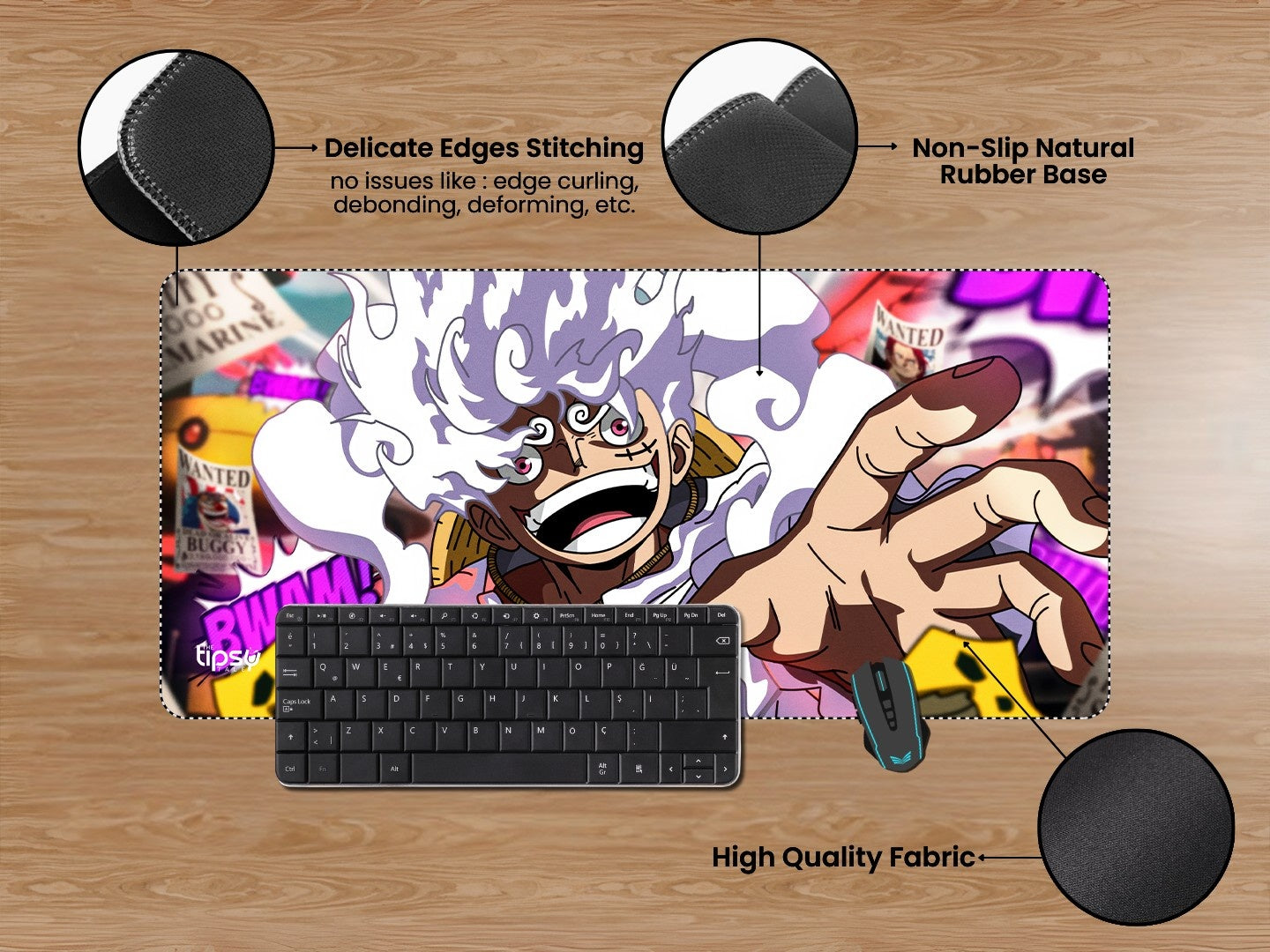 "SUN GOD NIKA MONKEY -ONE PIECE" Gaming Mousepad Elevate Your Gaming Experience