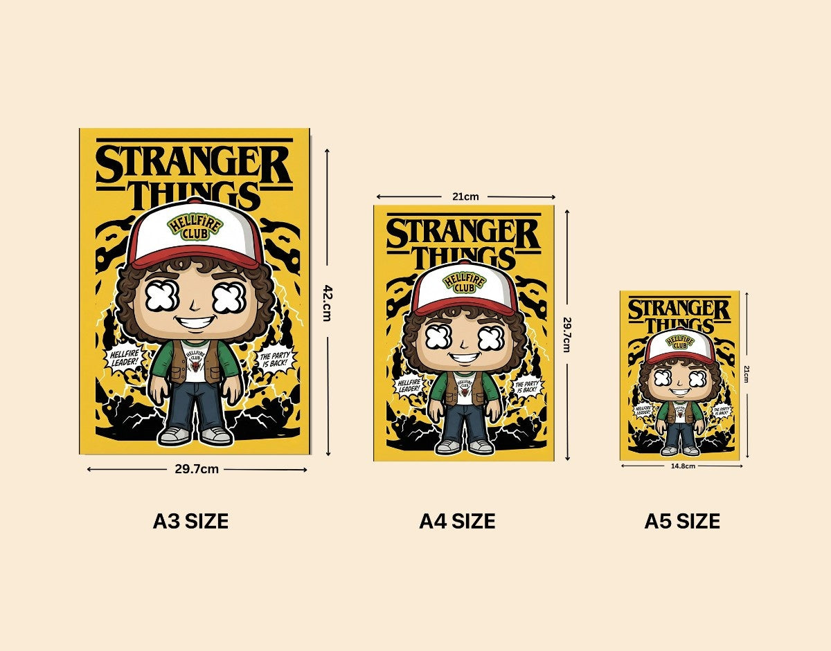 "HELLFIRE LEADER - STRANGER THINGS" -Shiny & Sturdy Metallic Poster Art That Pops & Sticks