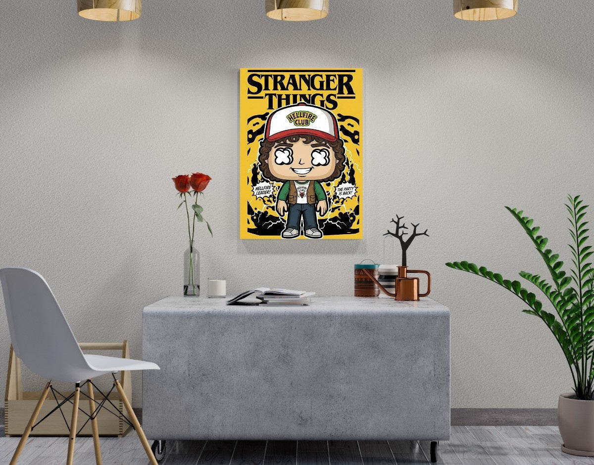 "HELLFIRE LEADER - STRANGER THINGS" -Shiny & Sturdy Metallic Poster Art That Pops & Sticks
