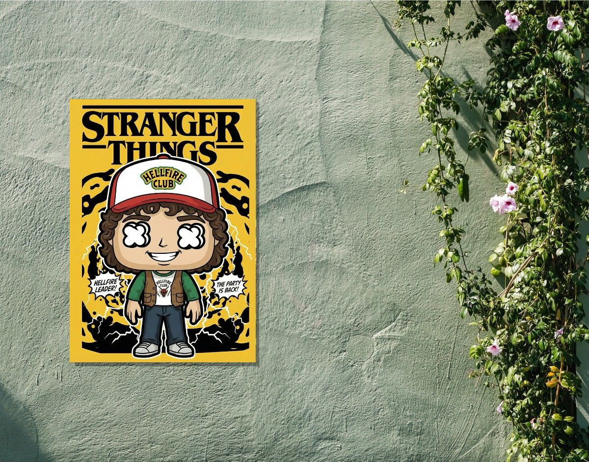 "HELLFIRE LEADER - STRANGER THINGS" -Shiny & Sturdy Metallic Poster Art That Pops & Sticks