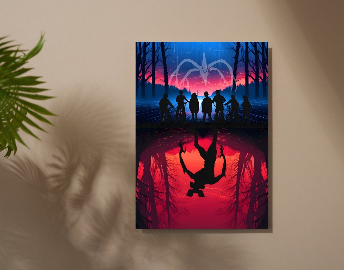 "UPSIDE DOWN - STRANGERS THINGS SEASON 5" -Shiny & Sturdy Metallic Poster Art That Pops & Sticks