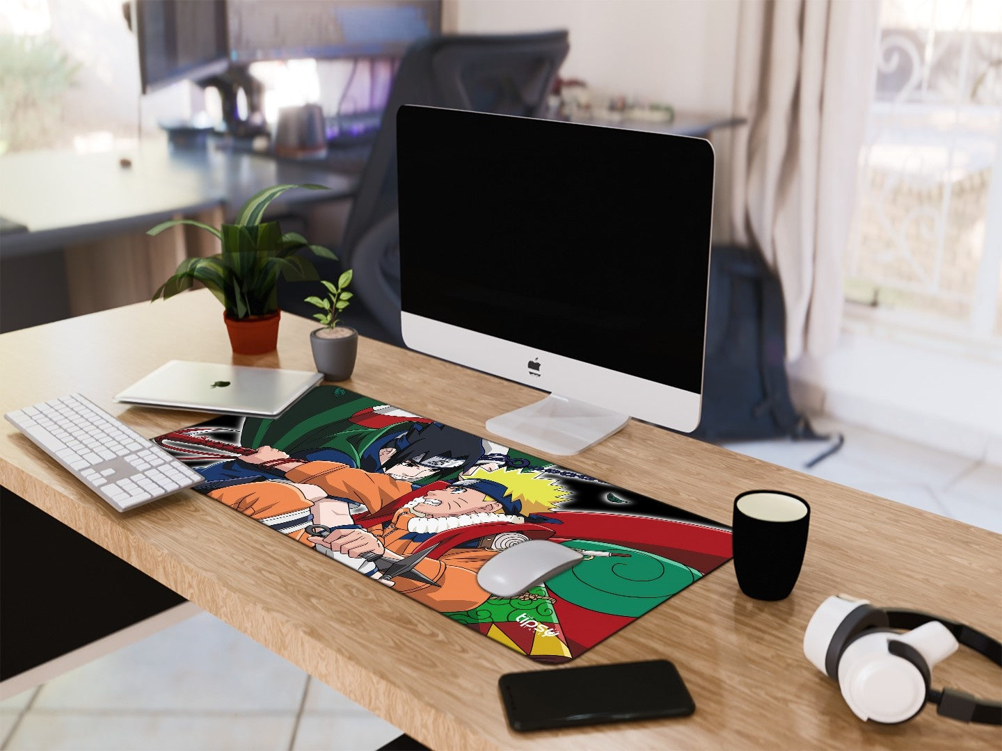 "SASUKE VS NARUTO - VIBRANT BG" Gaming Mousepad Elevate Your Gaming Experience