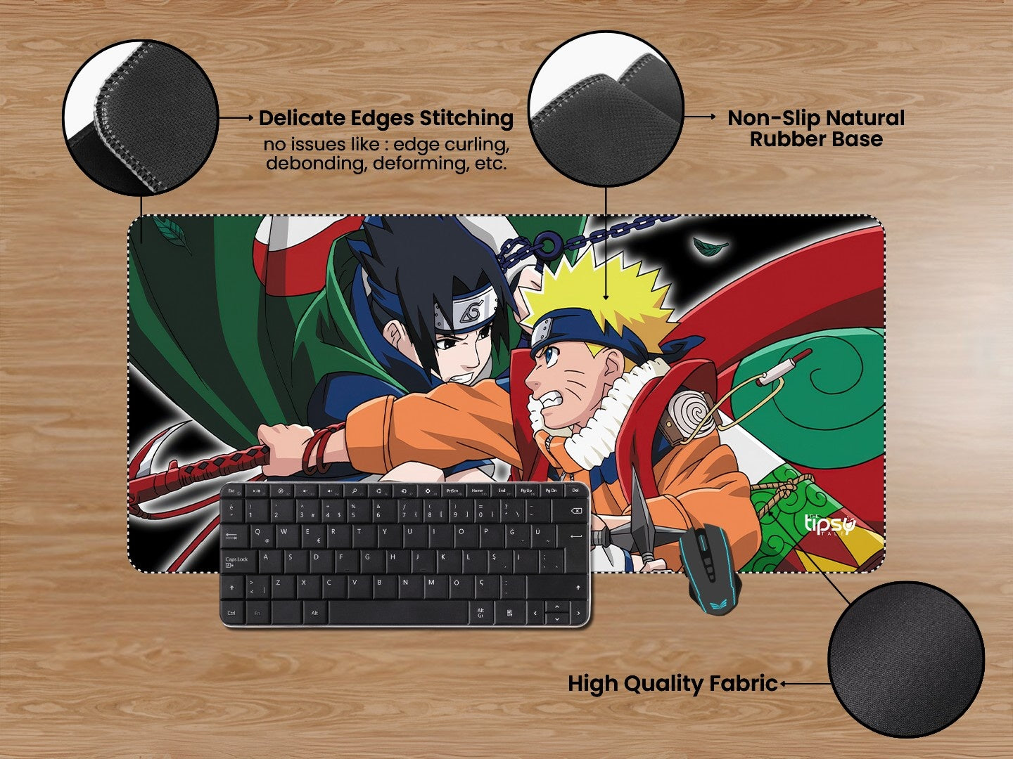 "SASUKE VS NARUTO - VIBRANT BG" Gaming Mousepad Elevate Your Gaming Experience