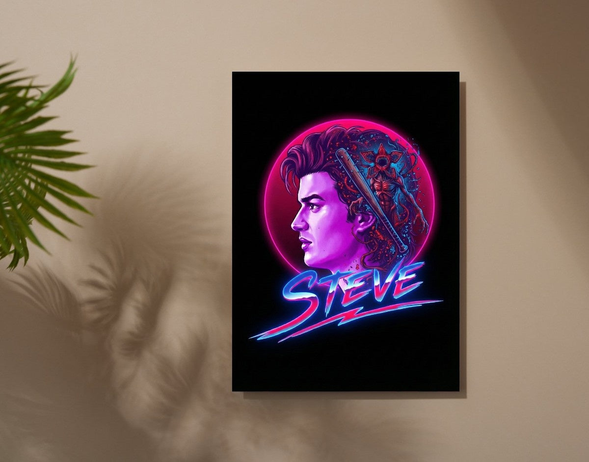 "STEVE Harrington" -Shiny & Sturdy Metallic Poster Art That Pops & Sticks