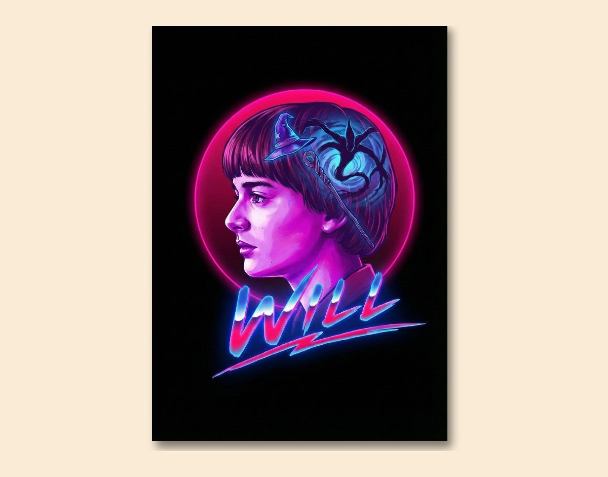 "WILL Byers" -Shiny & Sturdy Metallic Poster Art That Pops & Sticks