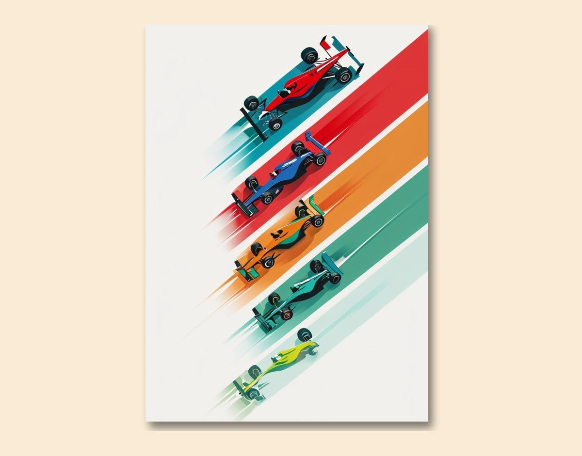 "FORMULA RACING" -Shiny & Sturdy Metallic Poster Art That Pops & Sticks