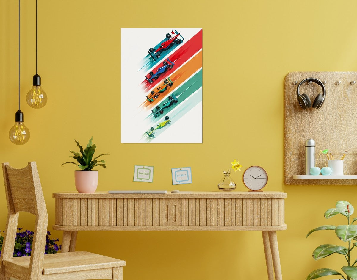 "FORMULA RACING" -Shiny & Sturdy Metallic Poster Art That Pops & Sticks