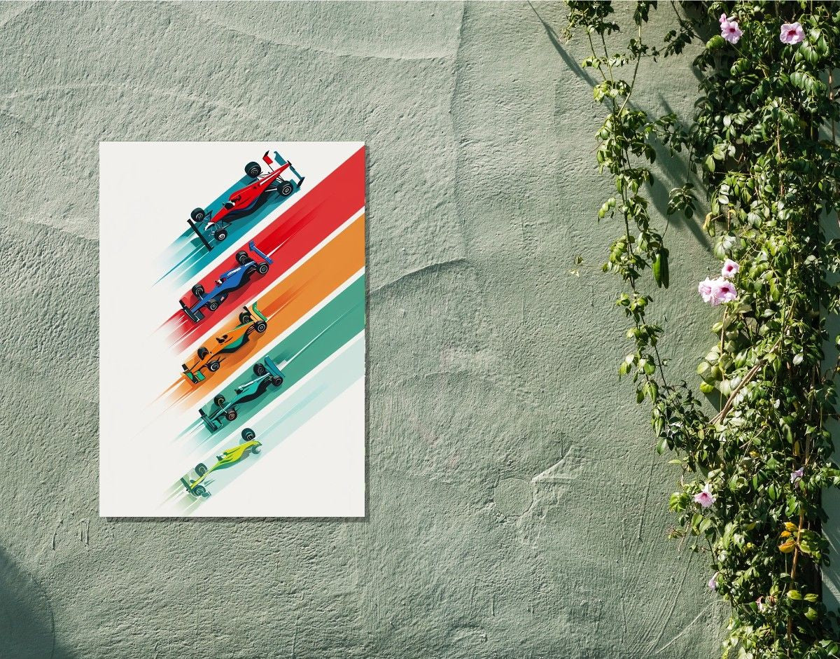 "FORMULA RACING" -Shiny & Sturdy Metallic Poster Art That Pops & Sticks