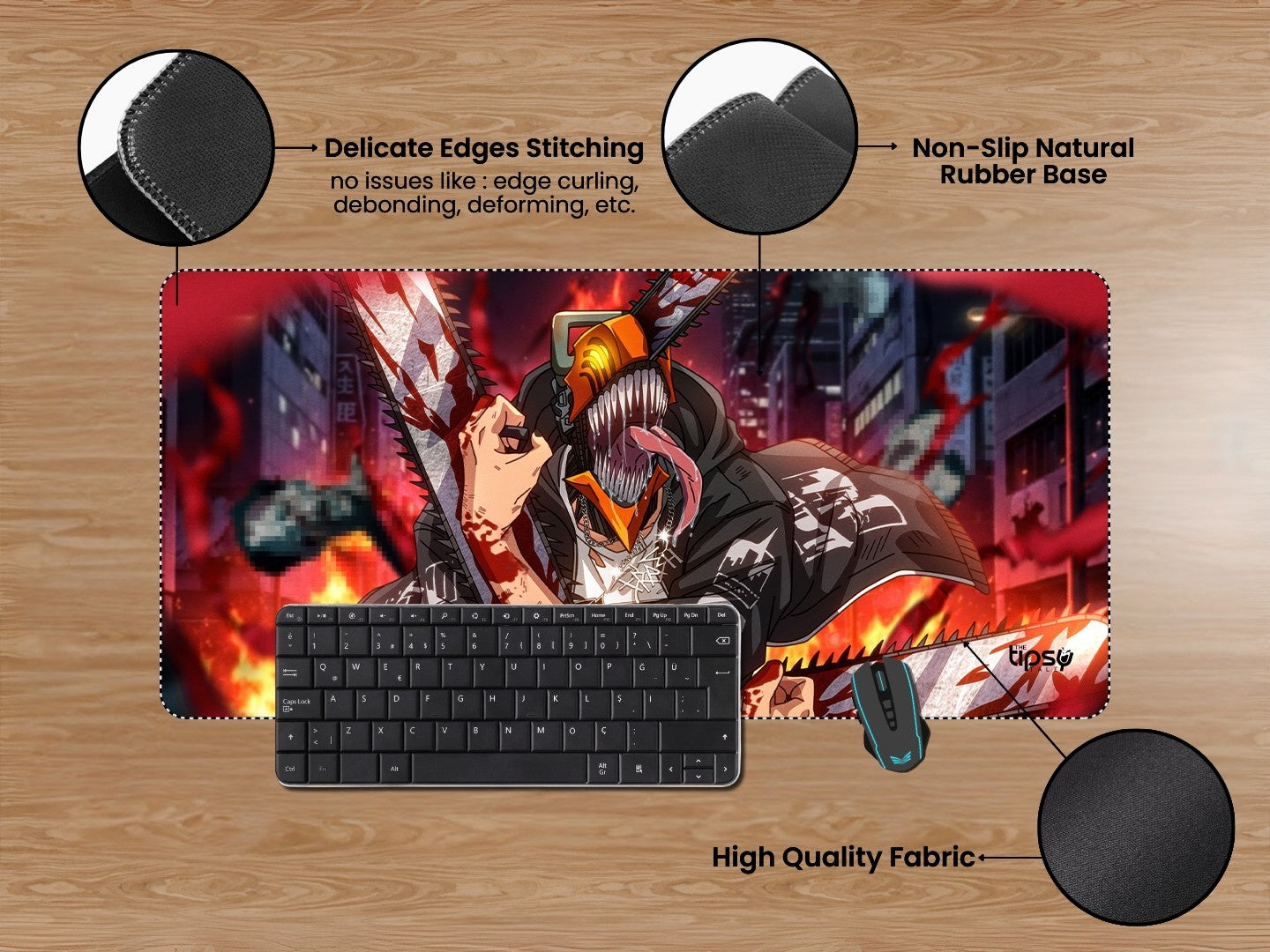 "DENJI BLOODY BADASS" Gaming Mousepad Elevate Your Gaming Experience