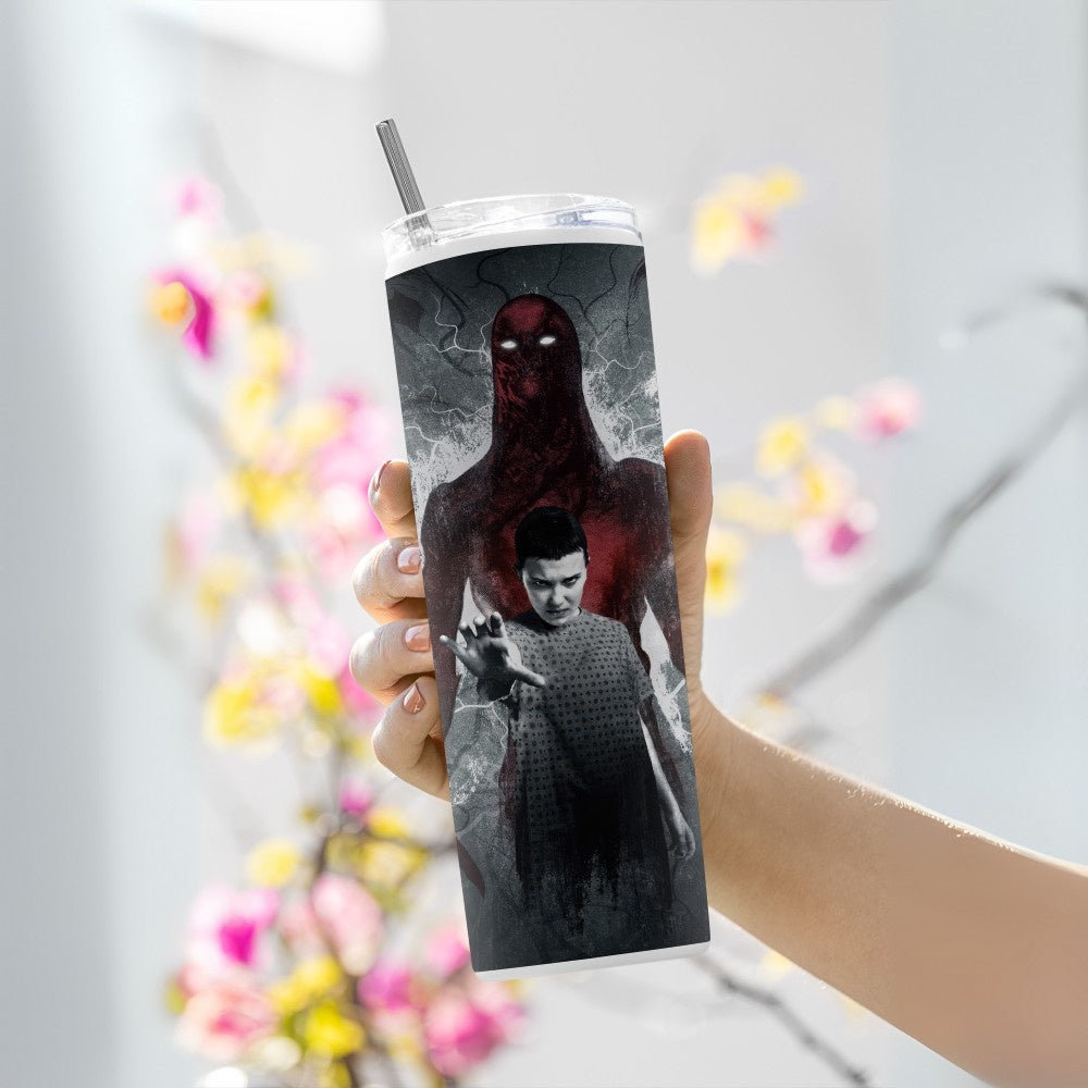 "Eleven vs Vecna: Stranger Things" Tumbler with Metal Straw