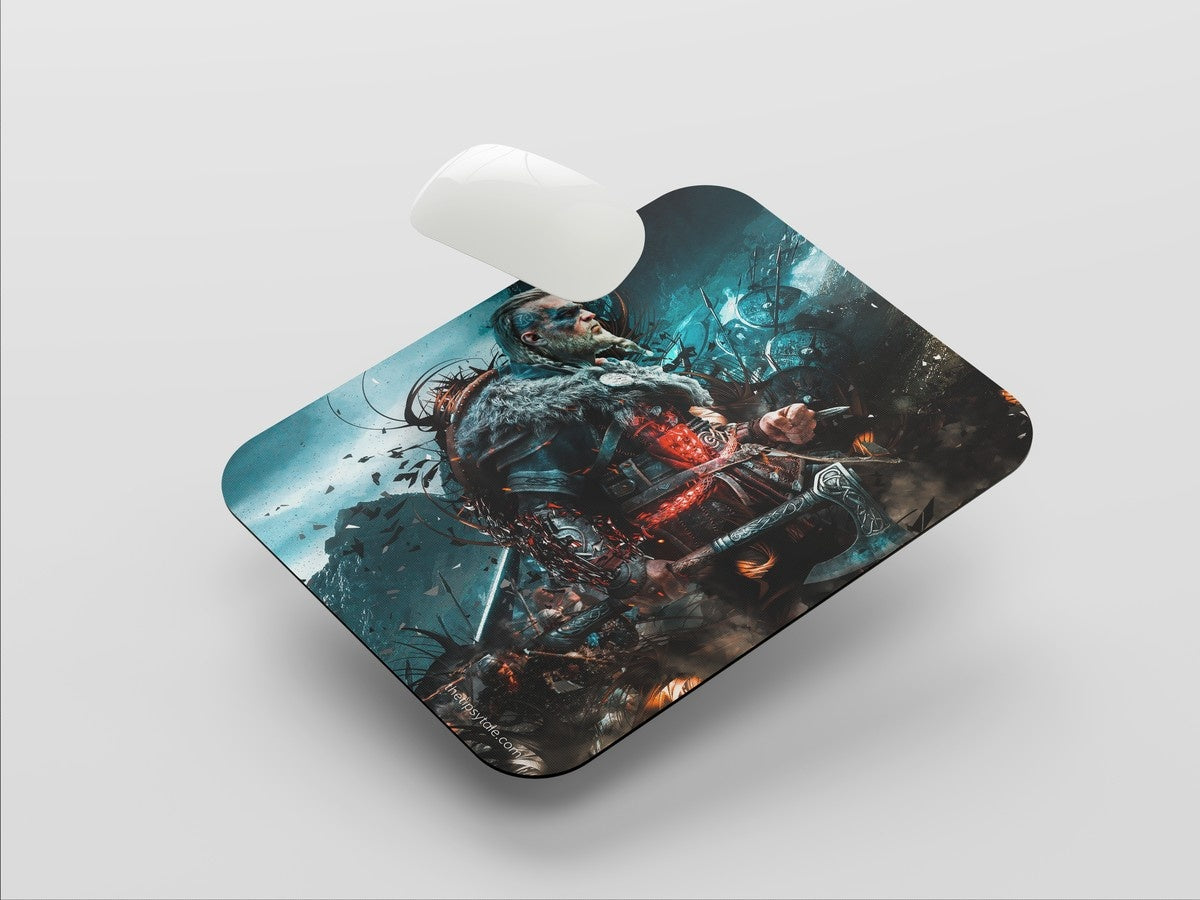 "ASSASSINS CREED - VALHALLA VIKING - RAIDER " Mousepad: Enhance Your Workspace with Style