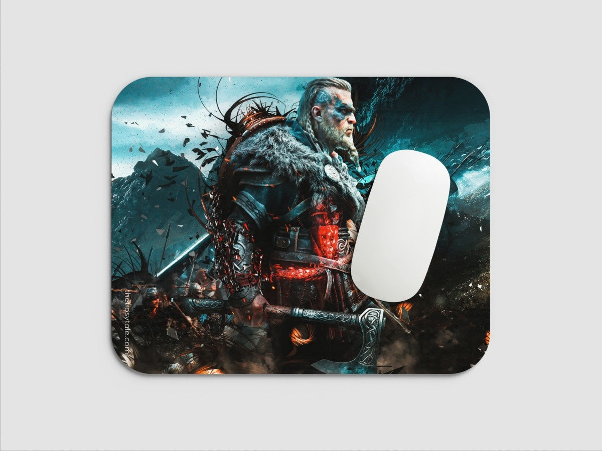 "ASSASSINS CREED - VALHALLA VIKING - RAIDER " Mousepad: Enhance Your Workspace with Style
