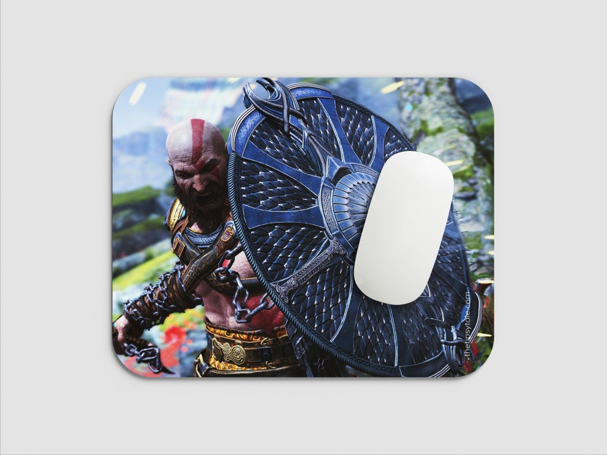 "KRATOS - GOD OF WAR " Mousepad: Enhance Your Workspace with Style