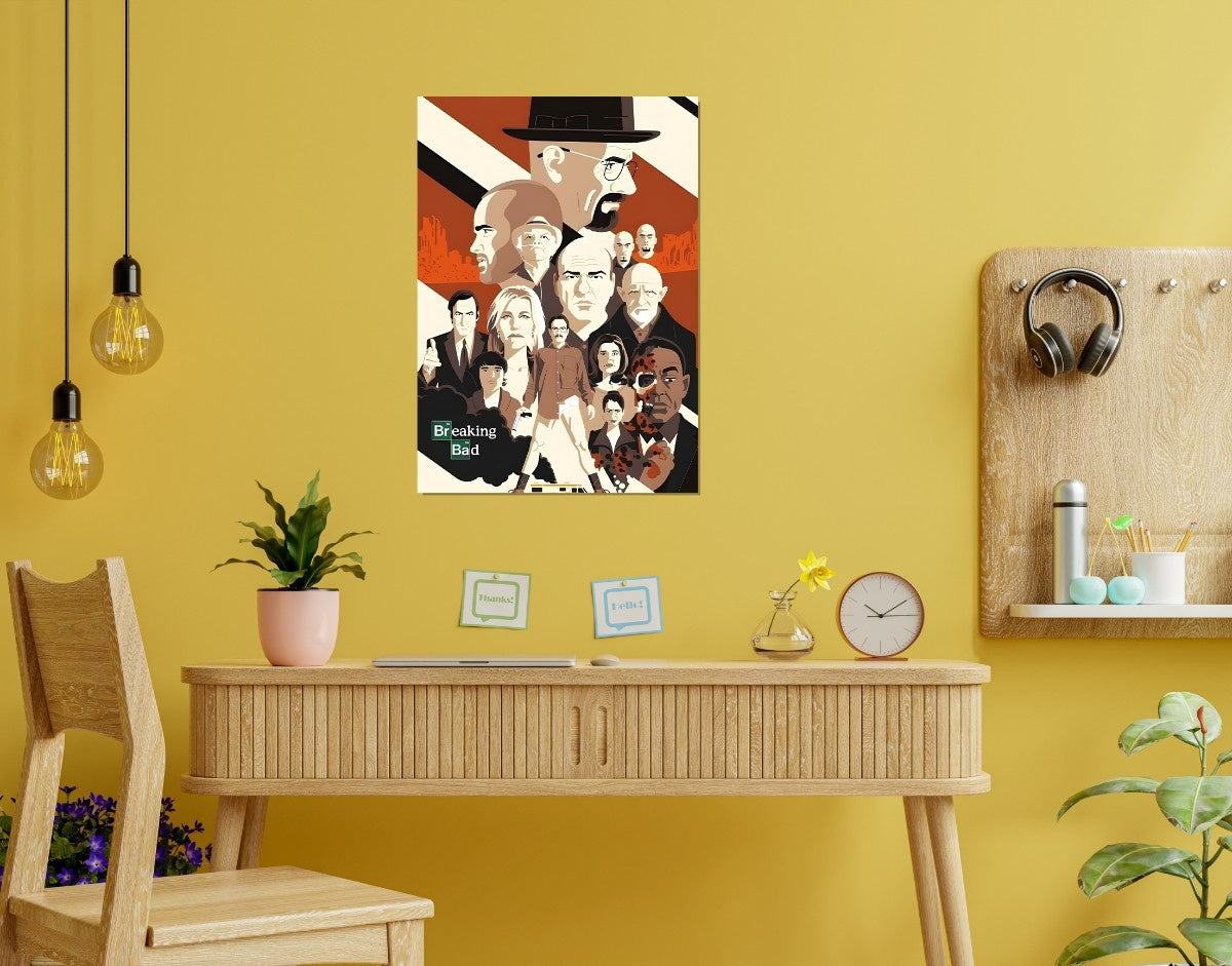 "BREAKING BAD ILLUSTRATION ART" -Shiny & Sturdy Metallic Poster Art That Pops & Sticks