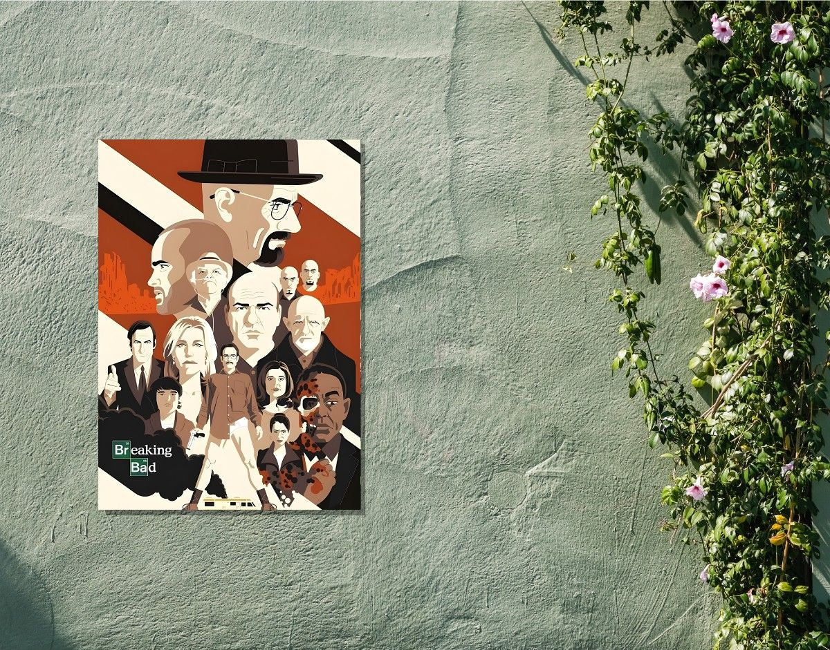 "BREAKING BAD ILLUSTRATION ART" -Shiny & Sturdy Metallic Poster Art That Pops & Sticks