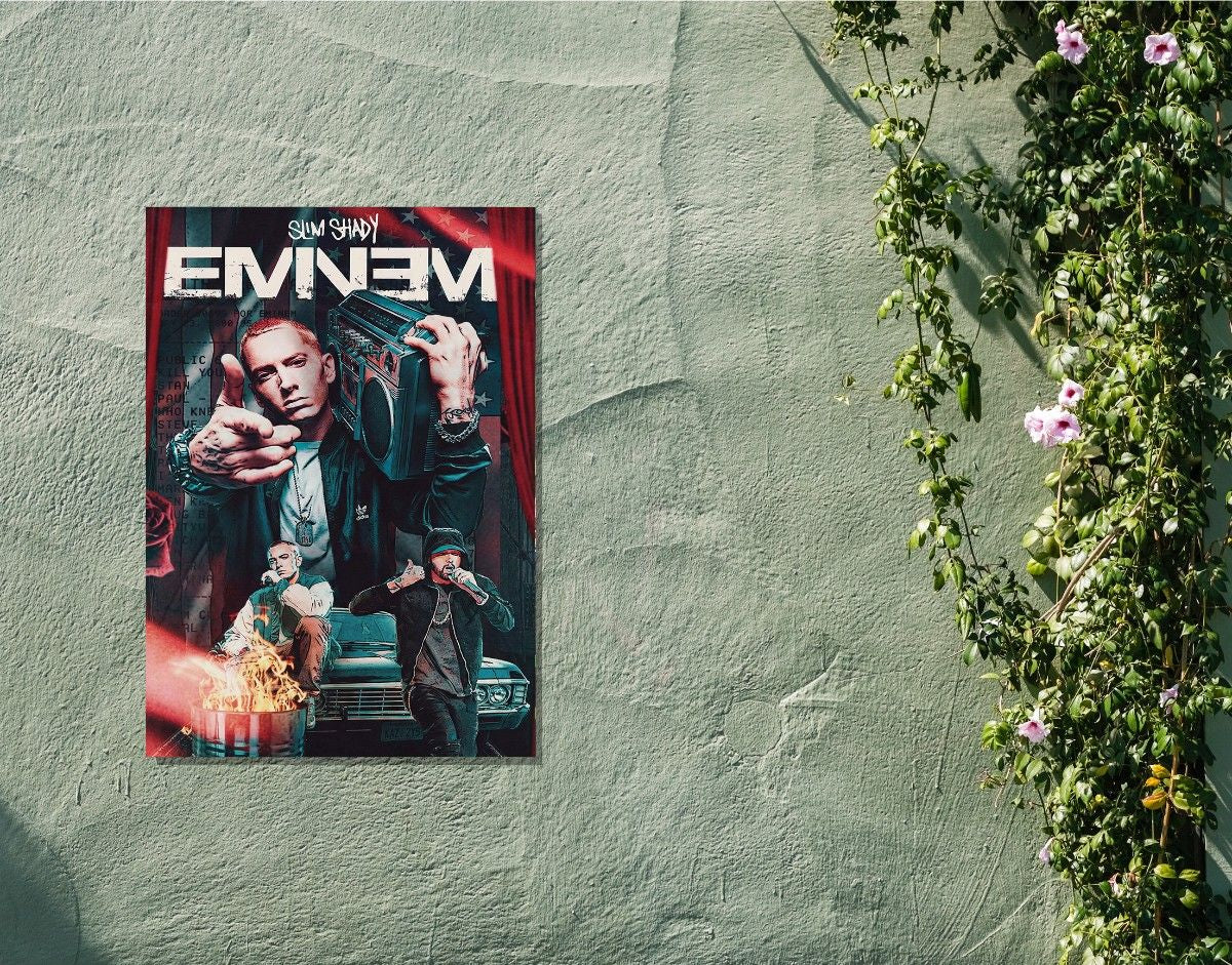 "EMINEM" -Shiny & Sturdy Metallic Poster Art That Pops & Sticks