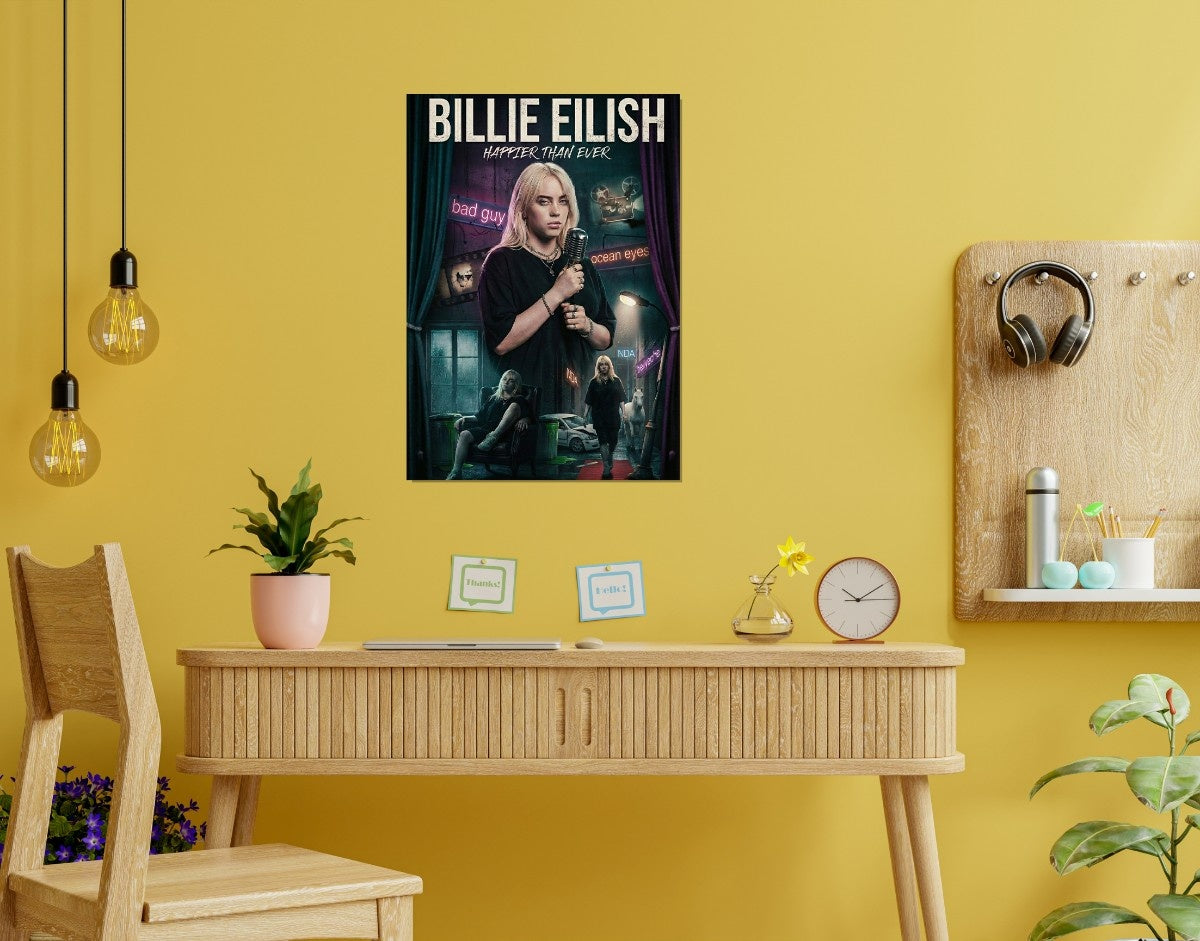 "BILLIE EILISH " -Shiny & Sturdy Metallic Poster Art That Pops & Sticks