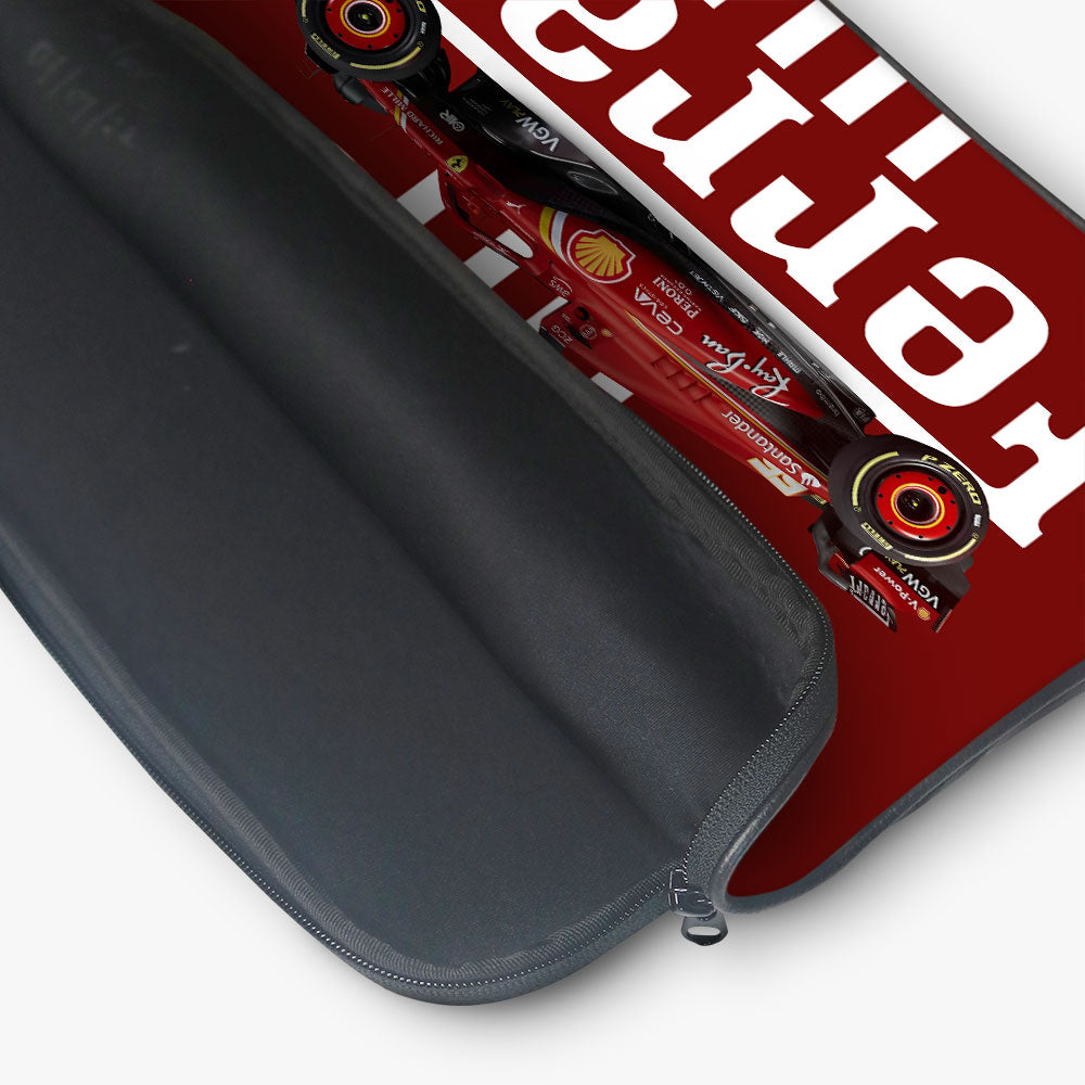 "ROSSO CORSA #SCUDERIA FERRARI" Laptop Sleeves:Bold Modern Design for Every Size