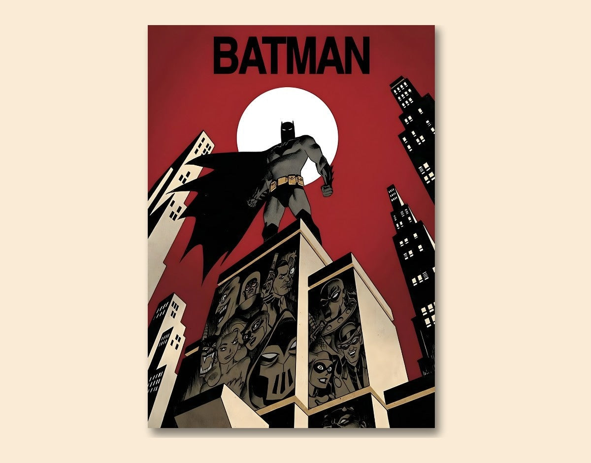 "BATMAN - THE COMIC SUIT" -Shiny & Sturdy Metallic Poster Art That Pops & Sticks