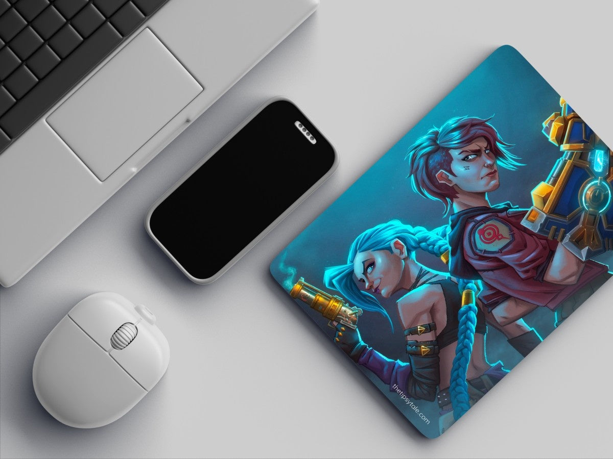 "JINX VI COMBO - FAN ART" Mousepad: Enhance Your Workspace with Style