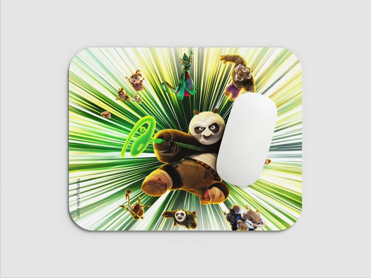 " KUNG FU PANDA THE CREW" Mousepad: Enhance Your Workspace with Style