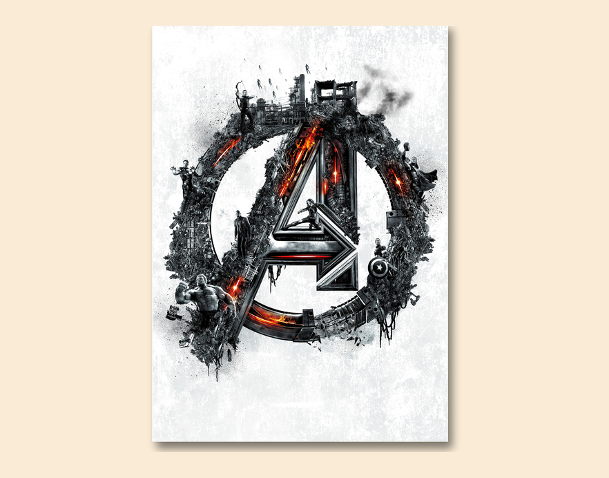 "AVENGERS 2 - AGE OF ULTRON" -Shiny & Sturdy Metallic Poster Art That Pops & Sticks