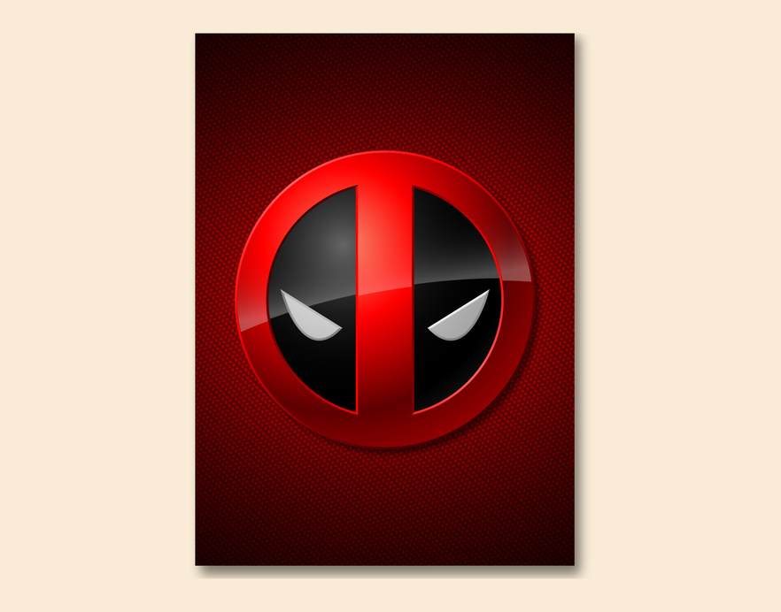 "DEADPOOL VIBRANT LOGO" -Shiny & Sturdy Metallic Poster Art That Pops & Sticks