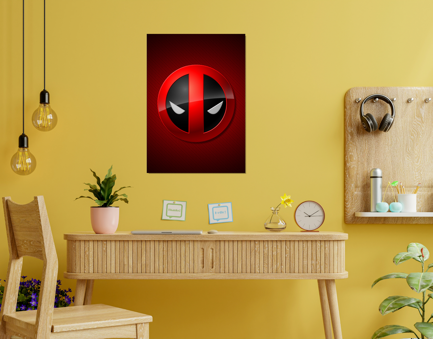 "DEADPOOL VIBRANT LOGO" -Shiny & Sturdy Metallic Poster Art That Pops & Sticks