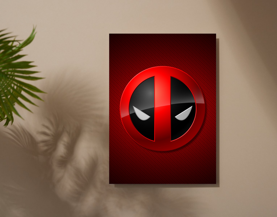 "DEADPOOL VIBRANT LOGO" -Shiny & Sturdy Metallic Poster Art That Pops & Sticks