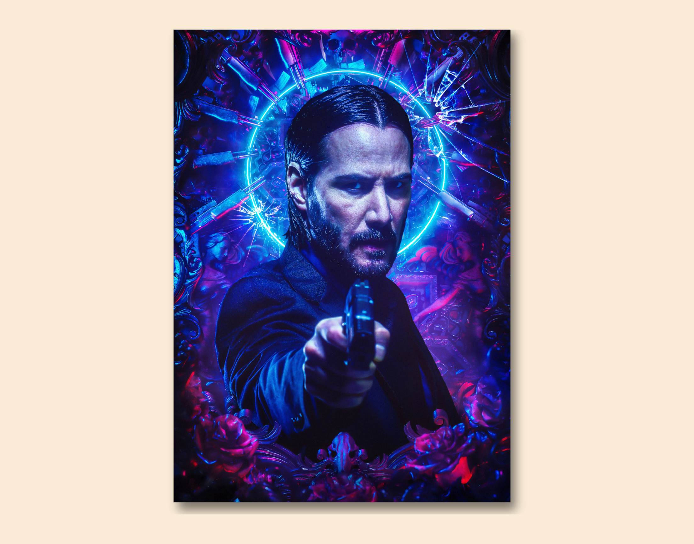 "JOHN WICK- BOUNTY HUNT"- Shiny & Sturdy Metallic Poster Art That Pops & Sticks (Literally!)
