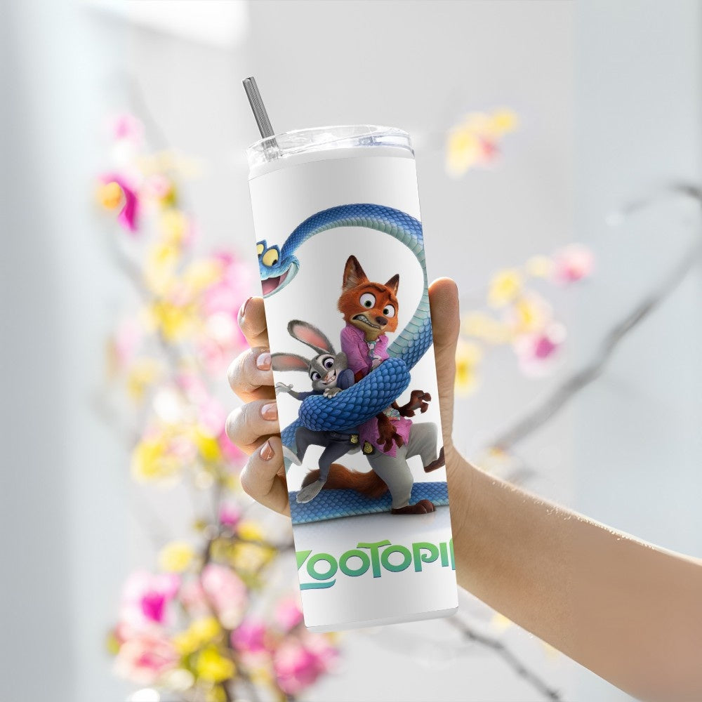 "Zootopia- Snake your way out" Tumbler with Metal Straw