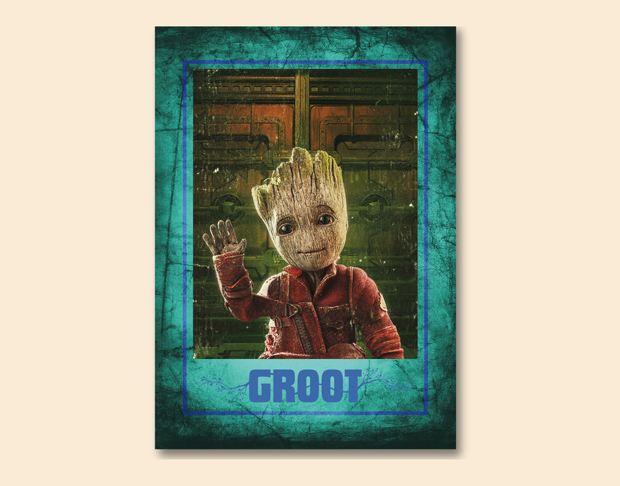 "GROOT - GUARDIANS OF GALAXY" -Shiny & Sturdy Metallic Poster Art That Pops & Sticks