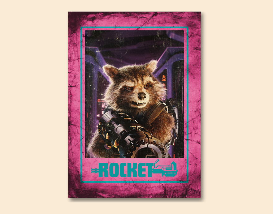 "ROCKET - GUARDIANS OF GALAXY" -Shiny & Sturdy Metallic Poster Art That Pops & Sticks