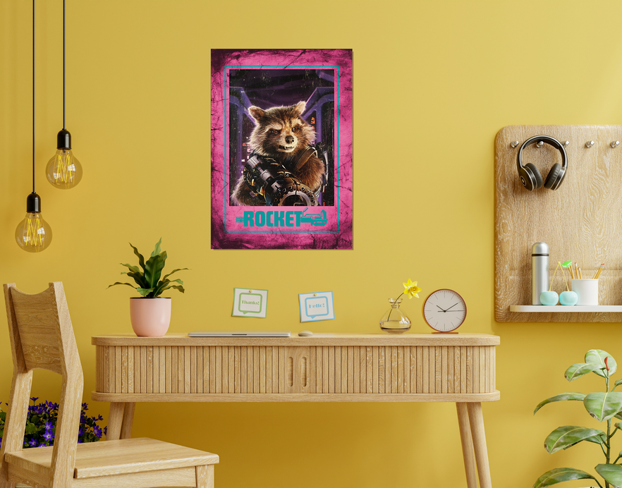 "ROCKET - GUARDIANS OF GALAXY" -Shiny & Sturdy Metallic Poster Art That Pops & Sticks