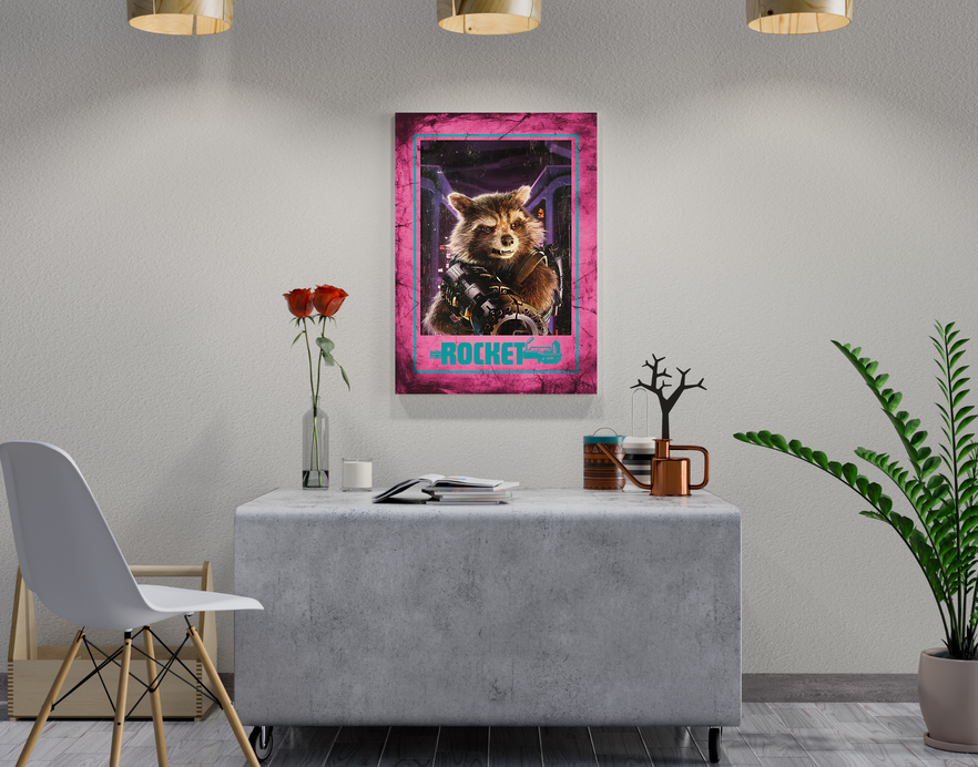 "ROCKET - GUARDIANS OF GALAXY" -Shiny & Sturdy Metallic Poster Art That Pops & Sticks