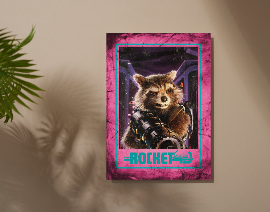 "ROCKET - GUARDIANS OF GALAXY" -Shiny & Sturdy Metallic Poster Art That Pops & Sticks