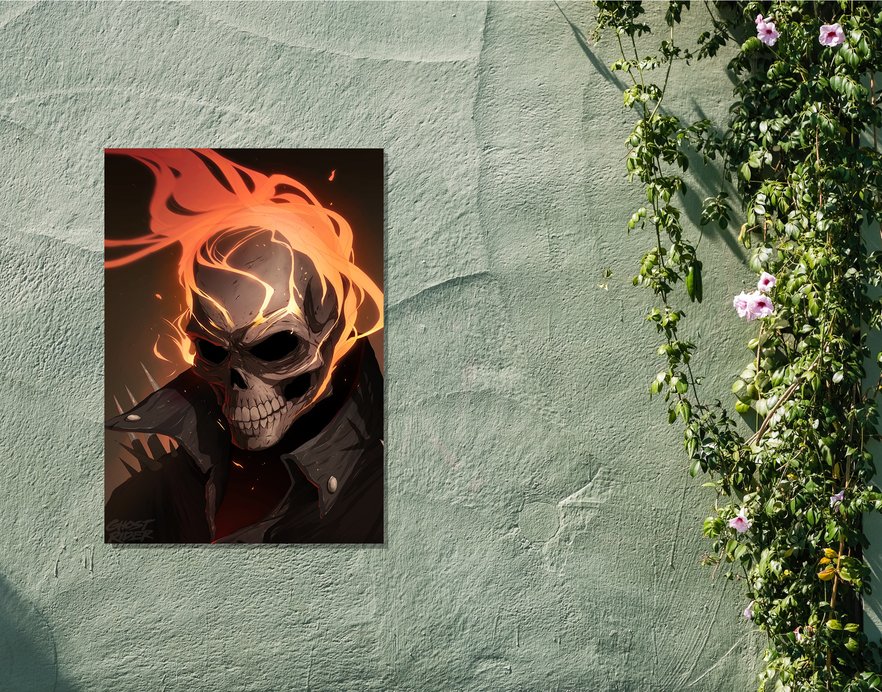 "GHOST RIDER MARVEL" -Shiny & Sturdy Metallic Poster Art That Pops & Sticks