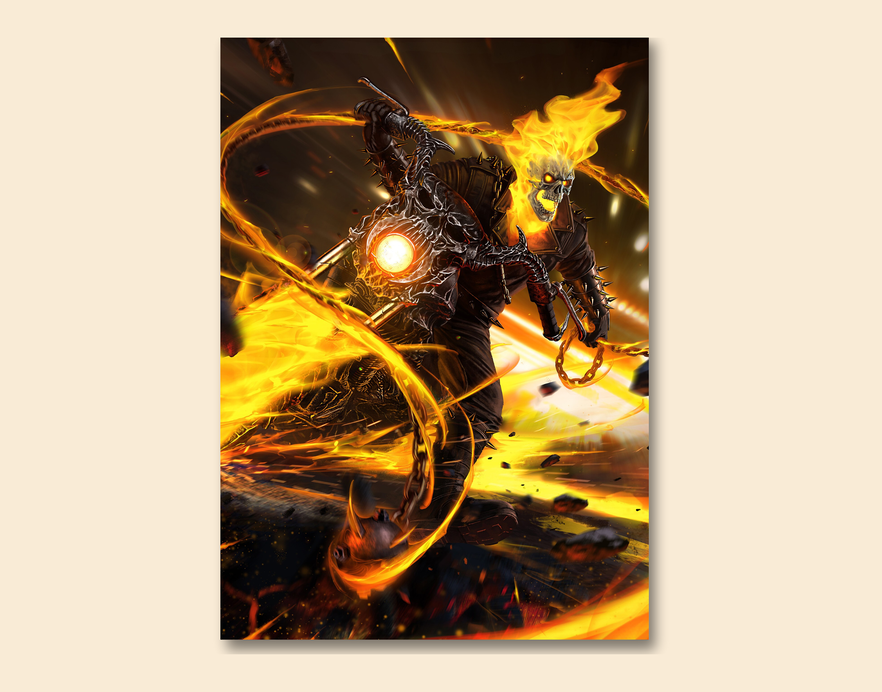 "OG GHOST RIDER" -Shiny & Sturdy Metallic Poster Art That Pops & Sticks