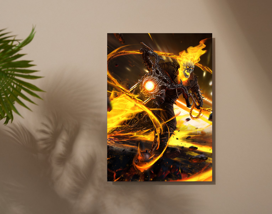 "OG GHOST RIDER" -Shiny & Sturdy Metallic Poster Art That Pops & Sticks