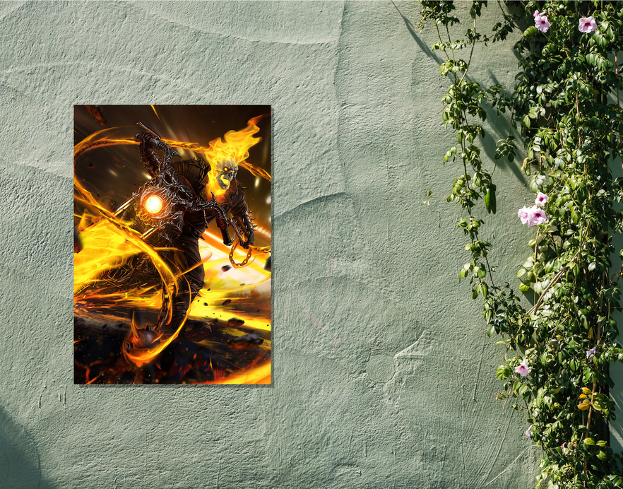 "OG GHOST RIDER" -Shiny & Sturdy Metallic Poster Art That Pops & Sticks