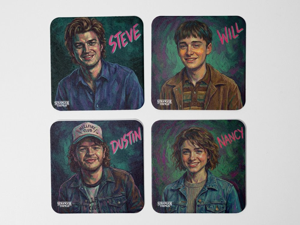 "STRANGER THINGS CREW 1" Coaster Set of 4