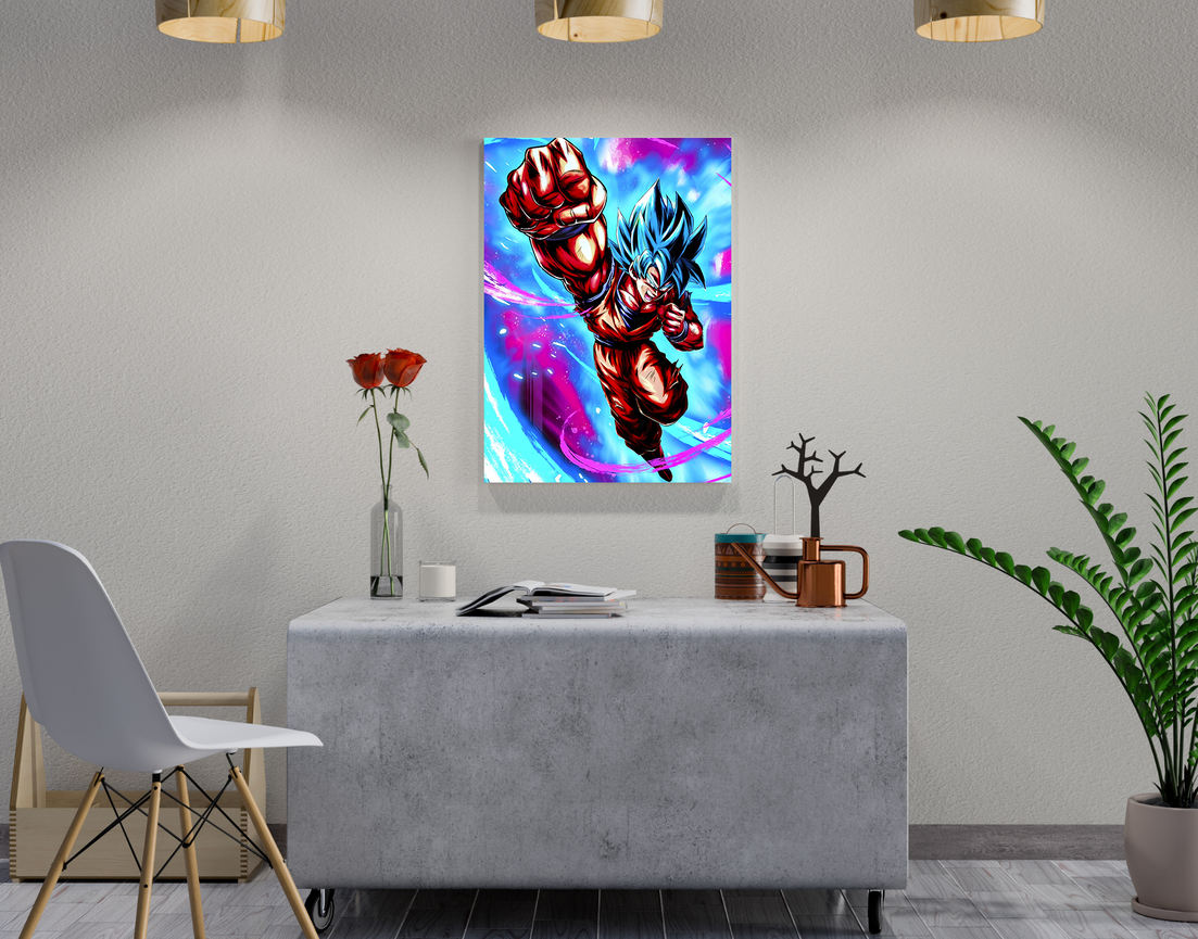 "GOKU - ILLUSTRATION ART WORK" -Shiny & Sturdy Metallic Poster Art That Pops & Sticks